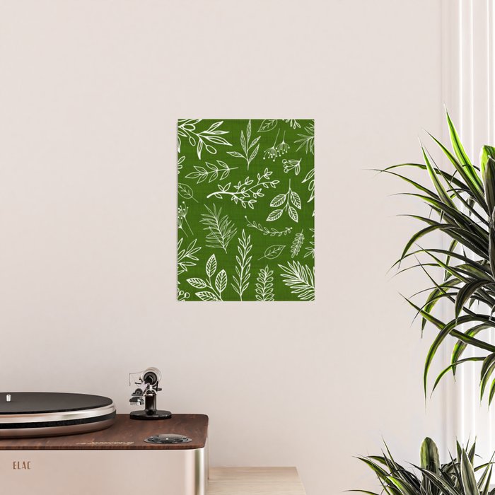 Emerald Forest Botanical Drawing Poster Gallery Image 2