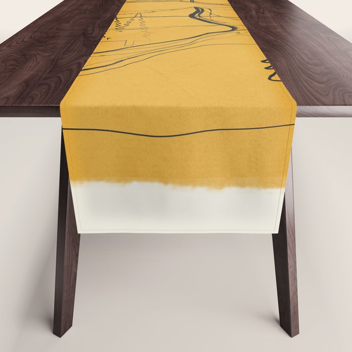 Minimalist Mountains 3 Table Runner