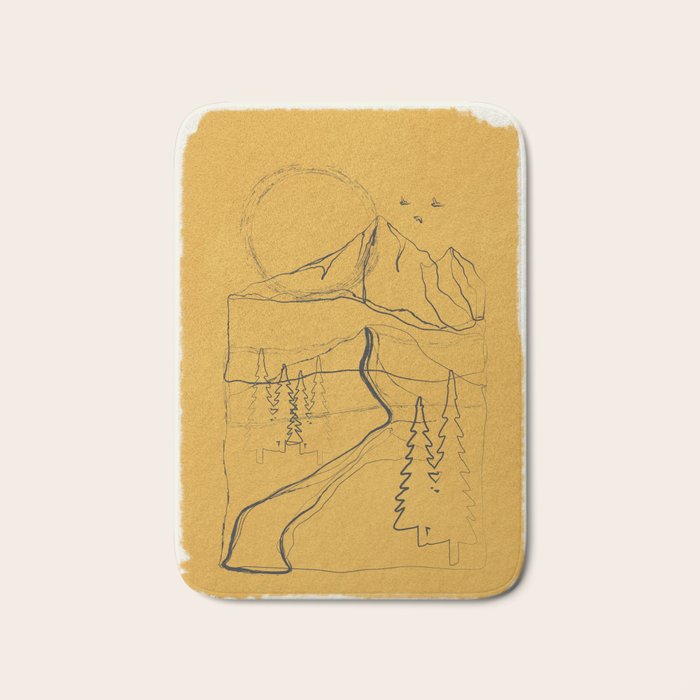 Minimalist Mountains 3 Bath Mat Gallery Image 1
