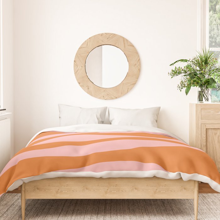 Smooth Waves Pink and Orange Duvet Cover Gallery Image 3