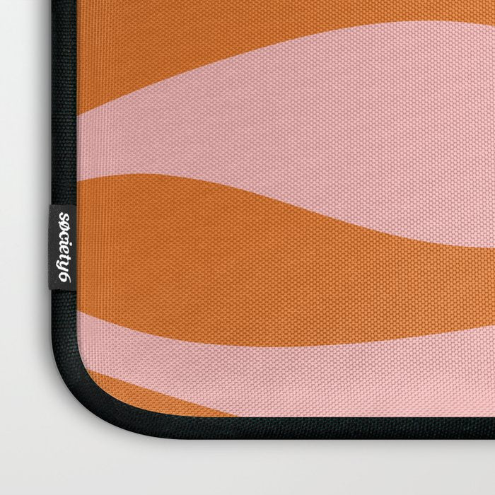 Smooth Waves Pink and Orange Laptop Sleeve Gallery Image 3