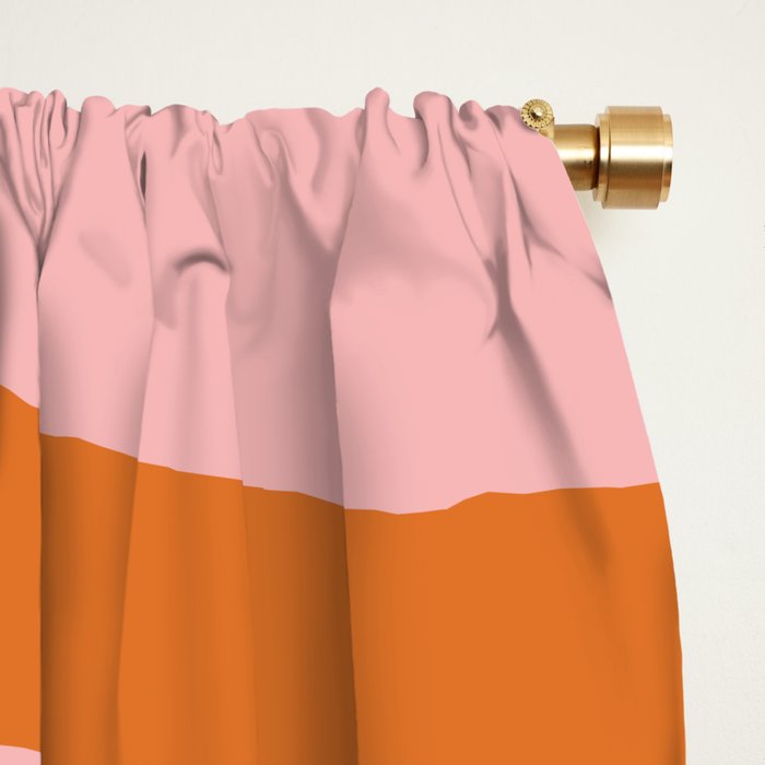 Smooth Waves Pink and Orange Window Curtain Gallery Image 2
