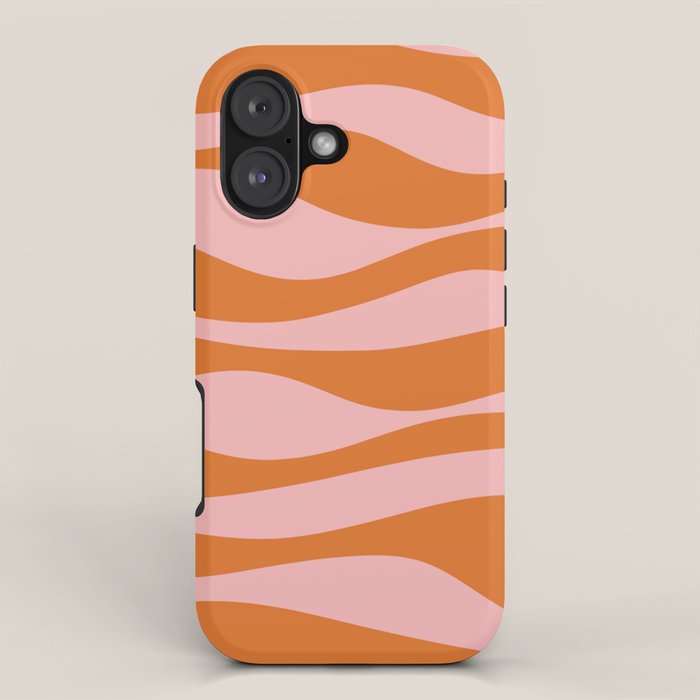Smooth Waves Pink and Orange iPhone Case Gallery Image 1