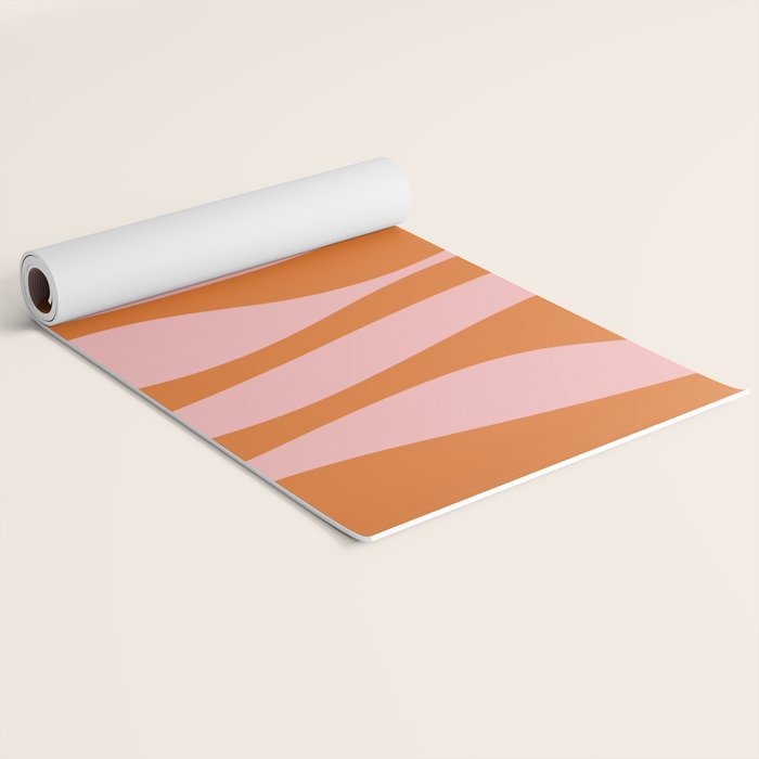 Smooth Waves Pink and Orange Yoga Mat Gallery Image 2