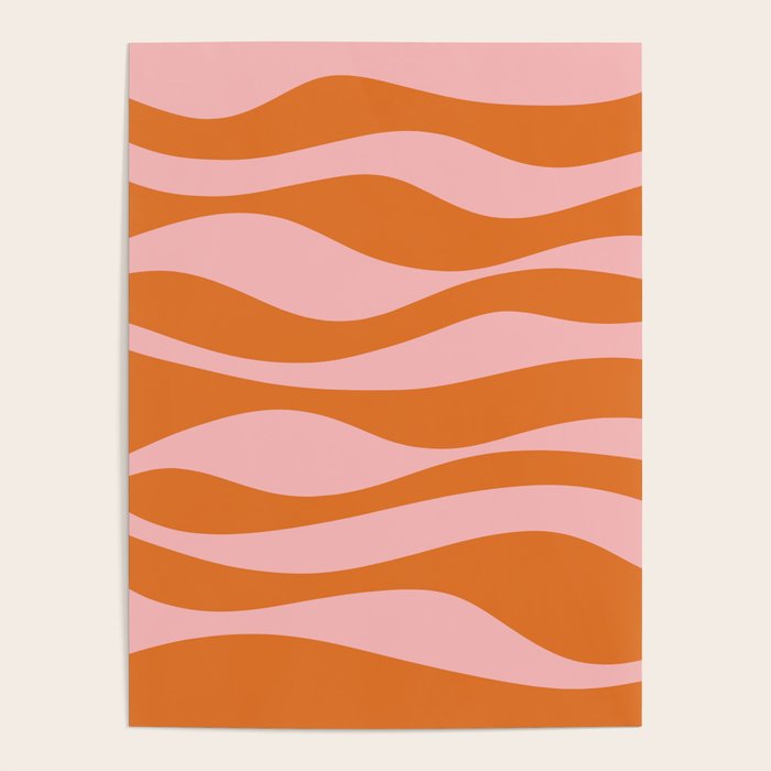 Smooth Waves Pink and Orange Poster Gallery Image 4
