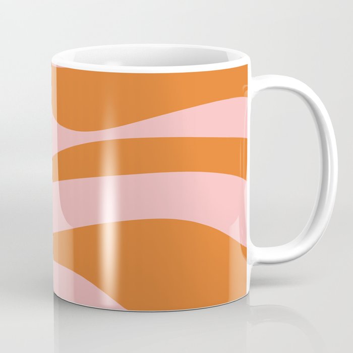 Smooth Waves Pink and Orange Coffee Mug Gallery Image 1