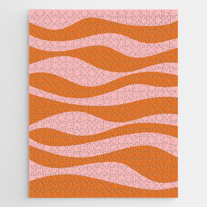 Smooth Waves Pink and Orange Jigsaw Puzzle Gallery Image 1