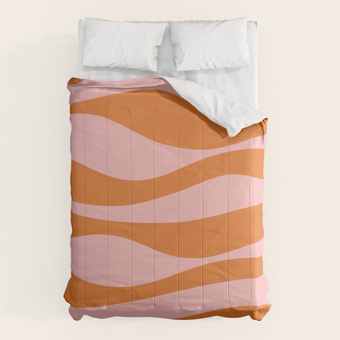 Smooth Waves Pink and Orange Comforter Gallery Image 6