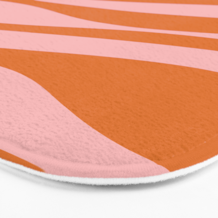 Smooth Waves Pink and Orange Bath Mat Gallery Image 3