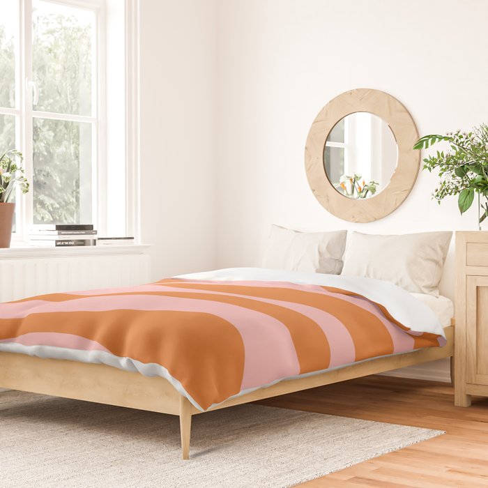 Smooth Waves Pink and Orange Duvet Cover Gallery Image 2