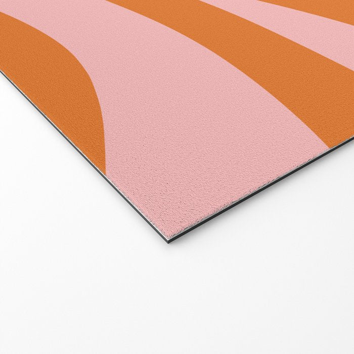 Smooth Waves Pink and Orange Welcome Mat Gallery Image 2