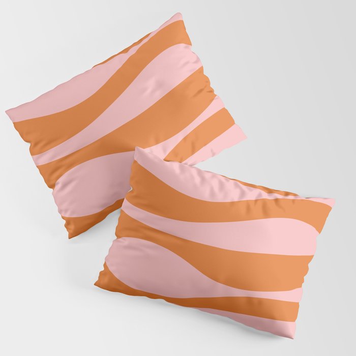 Smooth Waves Pink and Orange Pillow Sham Gallery Image 3