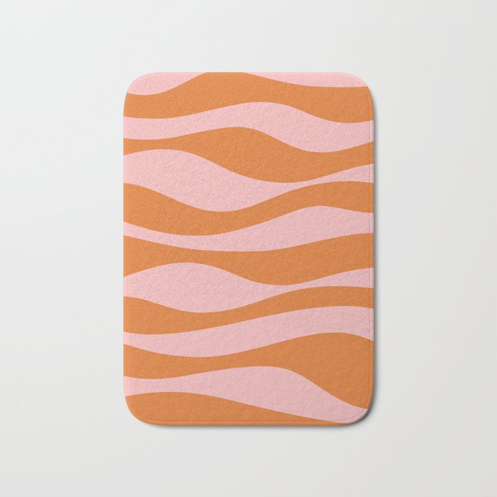 Smooth Waves Pink and Orange Bath Mat Gallery Image 1