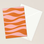 Smooth Waves Pink and Orange Stationery Card Gallery Image 2
