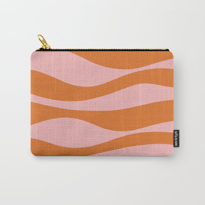 Smooth Waves Pink and Orange Carry All Pouch Gallery Image 1