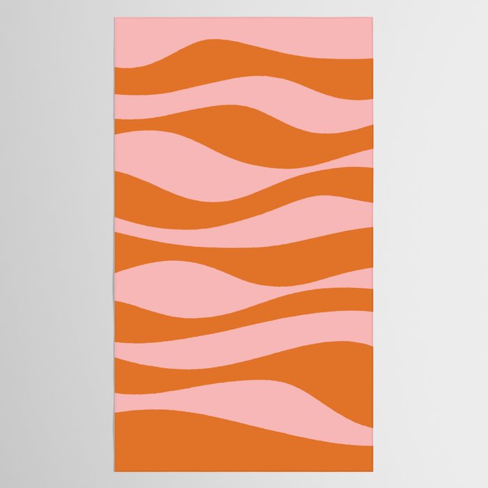 Smooth Waves Pink and Orange Tablecloth Gallery Image 2