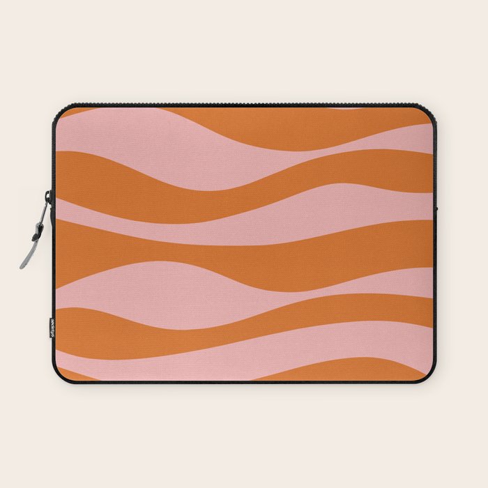 Smooth Waves Pink and Orange Laptop Sleeve Gallery Image 1