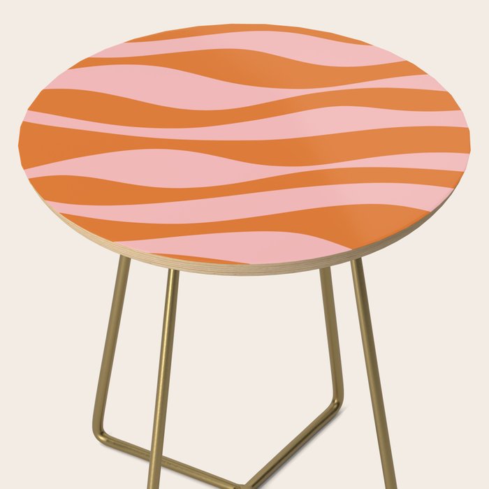 Smooth Waves Pink and Orange Side Table Gallery Image 2