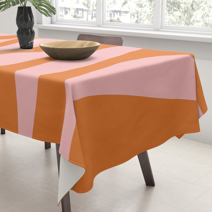 Smooth Waves Pink and Orange Tablecloth Gallery Image 3