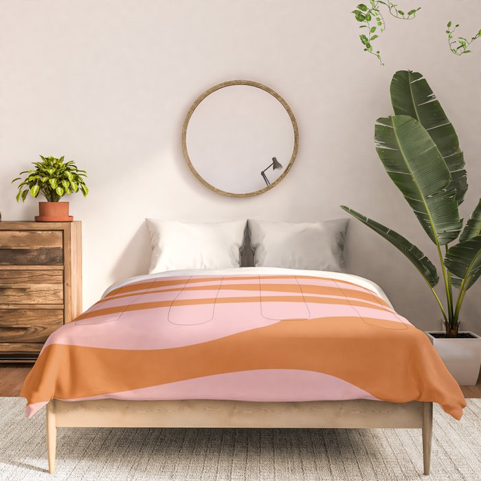 Smooth Waves Pink and Orange Comforter Gallery Image 3