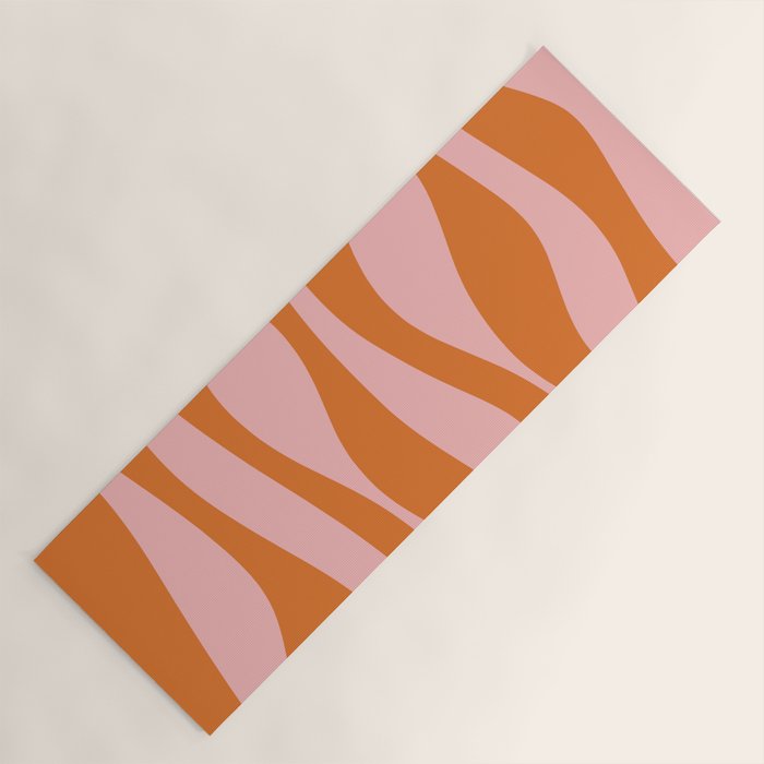Smooth Waves Pink and Orange Yoga Mat Gallery Image 1