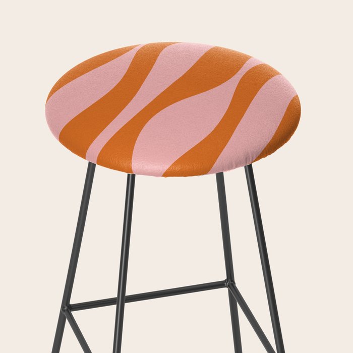 Smooth Waves Pink and Orange Stool Gallery Image 2