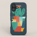 Blooming cactus in cracked pot iPhone Case Gallery Image 1