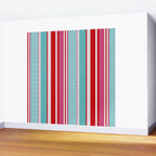 Bold Color Play Pink And Turquoise Stripes Wall Mural Gallery Image 2