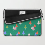 Minimalist Festive Trees on Green - Modern Holiday Pattern Laptop Sleeve Gallery Image 2