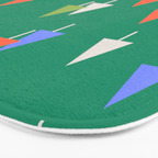 Minimalist Festive Trees on Green - Modern Holiday Pattern Bath Mat Gallery Image 3