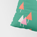Minimalist Festive Trees on Green - Modern Holiday Pattern Pillow Sham Gallery Image 4