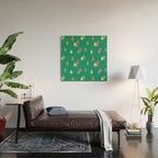 Minimalist Festive Trees on Green - Modern Holiday Pattern Wood Wall Art Gallery Image 2