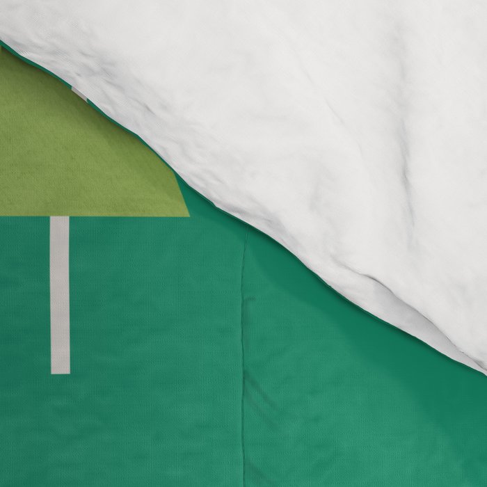 Minimalist Festive Trees on Green - Modern Holiday Pattern Comforter Gallery Image 4