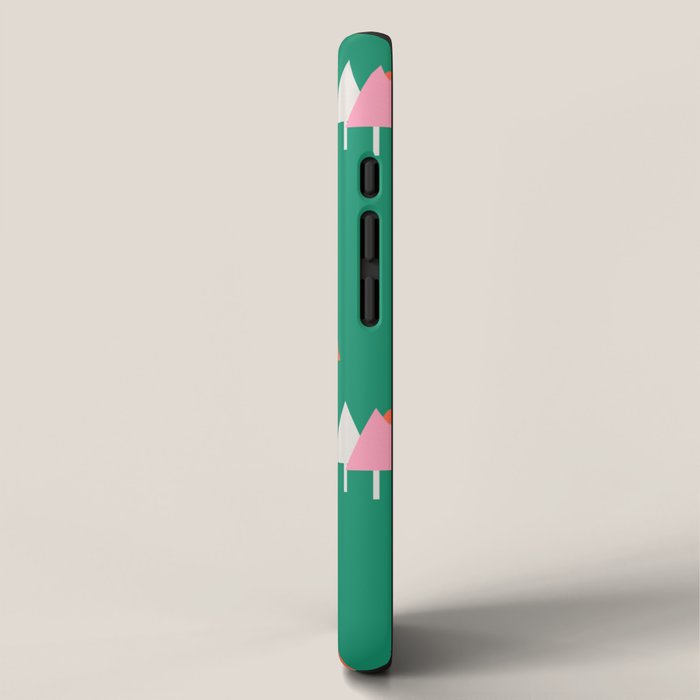 Minimalist Festive Trees on Green - Modern Holiday Pattern iPhone Case Gallery Image 2