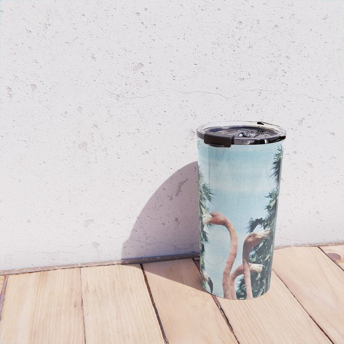 Palm Trees & Flamingos Travel Mug Gallery Image 4