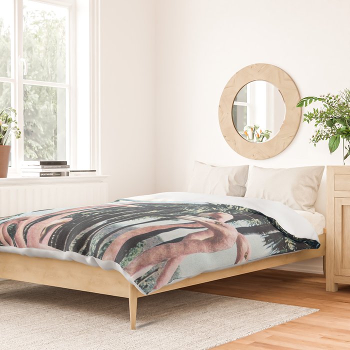 Palm Trees & Flamingos Duvet Cover Gallery Image 2