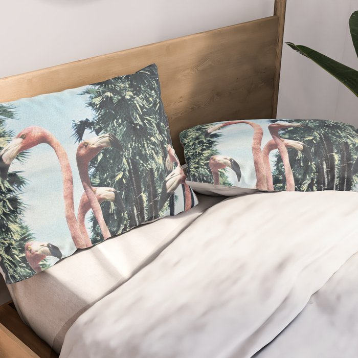 Palm Trees & Flamingos Pillow Sham Gallery Image 2