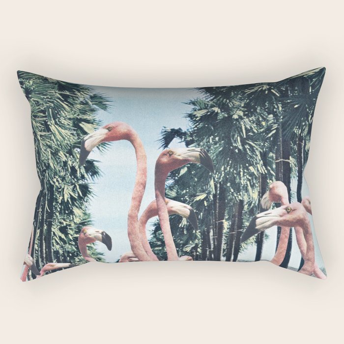 Palm Trees & Flamingos Rectangular Pillow Gallery Image 2