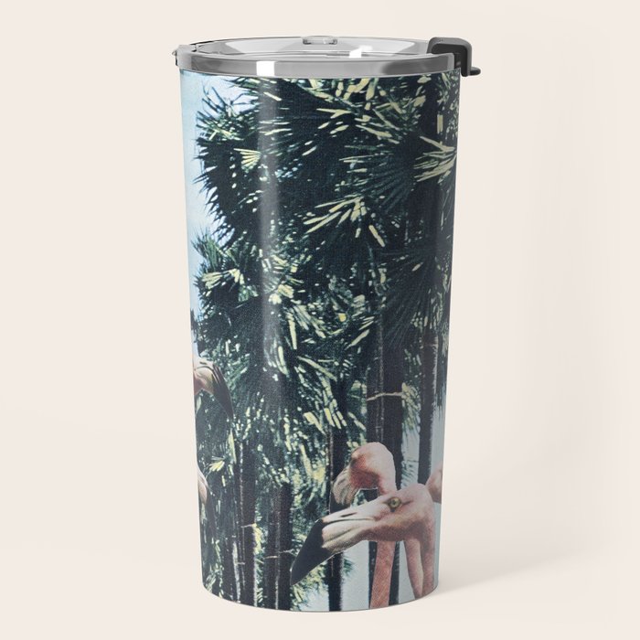 Palm Trees & Flamingos Travel Mug Gallery Image 2