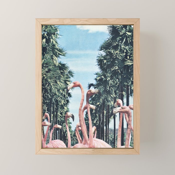 Palm Trees & Flamingos Mini Art Print Gallery Image 1