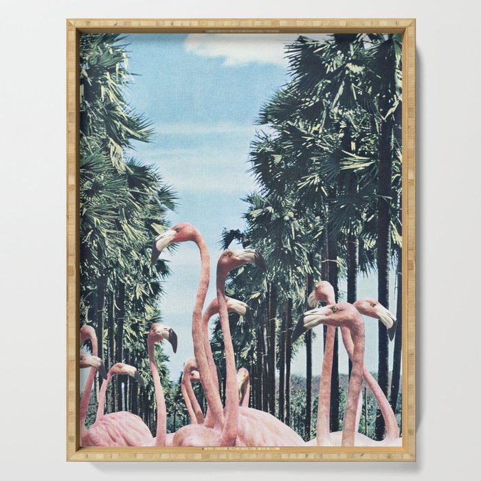 Palm Trees & Flamingos Serving Tray Gallery Image 1
