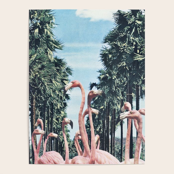 Palm Trees & Flamingos Poster Gallery Image 1