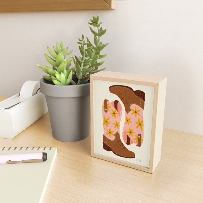 Cowgirl Boots â Blush & Mint Mini Art Print Gallery Image 2
