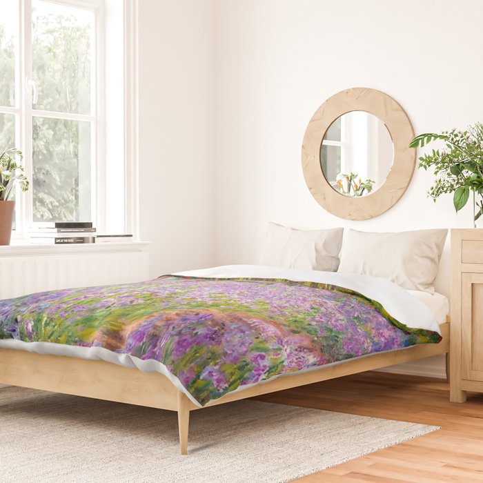 Claude Monet Irises In Monet's Garden At Giverny Duvet Cover Gallery Image 2