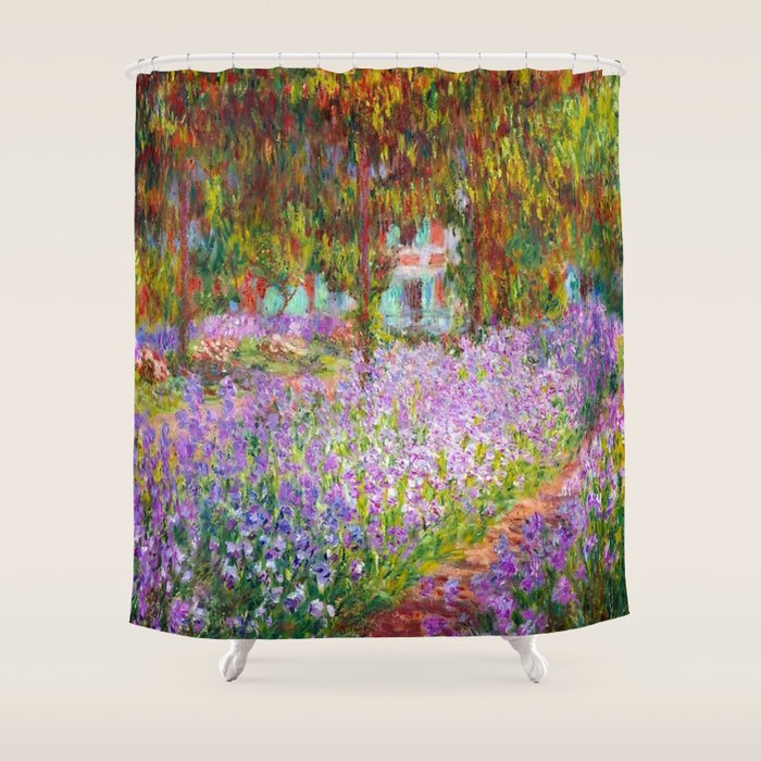 Claude Monet Irises In Monet's Garden At Giverny Shower Curtain Gallery Image 1