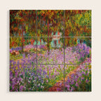 Claude Monet Irises In Monet's Garden At Giverny Wood Wall Art Gallery Image 1