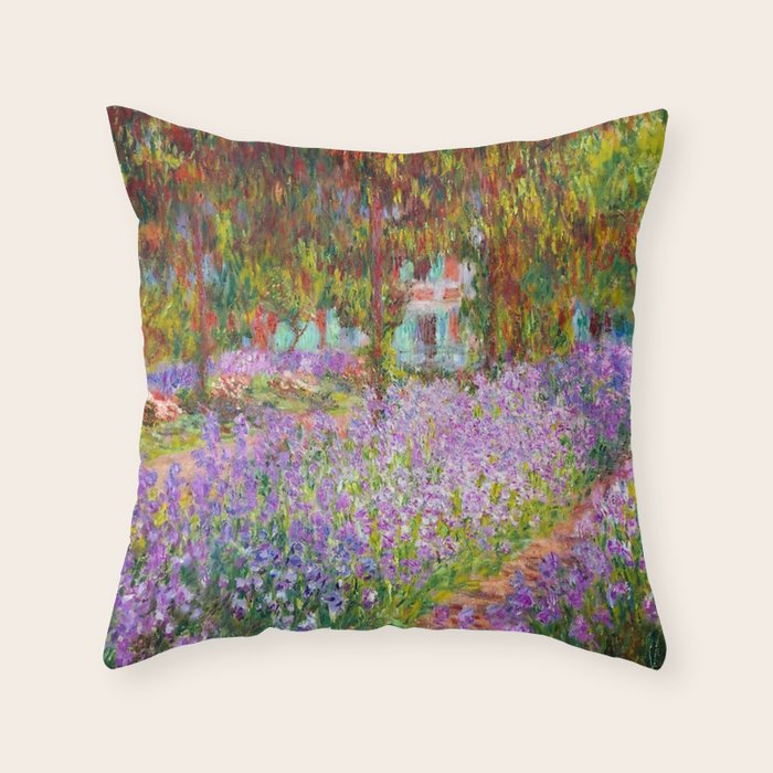 Claude Monet Irises In Monet's Garden At Giverny Throw Pillow Gallery Image 6