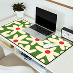 Daisy Time Floral Pattern in Christmas Holidays Red Green Cream Desk Mat Gallery Image 2