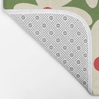 Daisy Time Floral Pattern in Christmas Holidays Red Green Cream Bath Mat Gallery Image 2