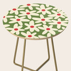Daisy Time Floral Pattern in Christmas Holidays Red Green Cream Side Table Gallery Image 2